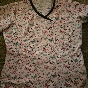 Scrubaid Butterfly Print Scrub Top